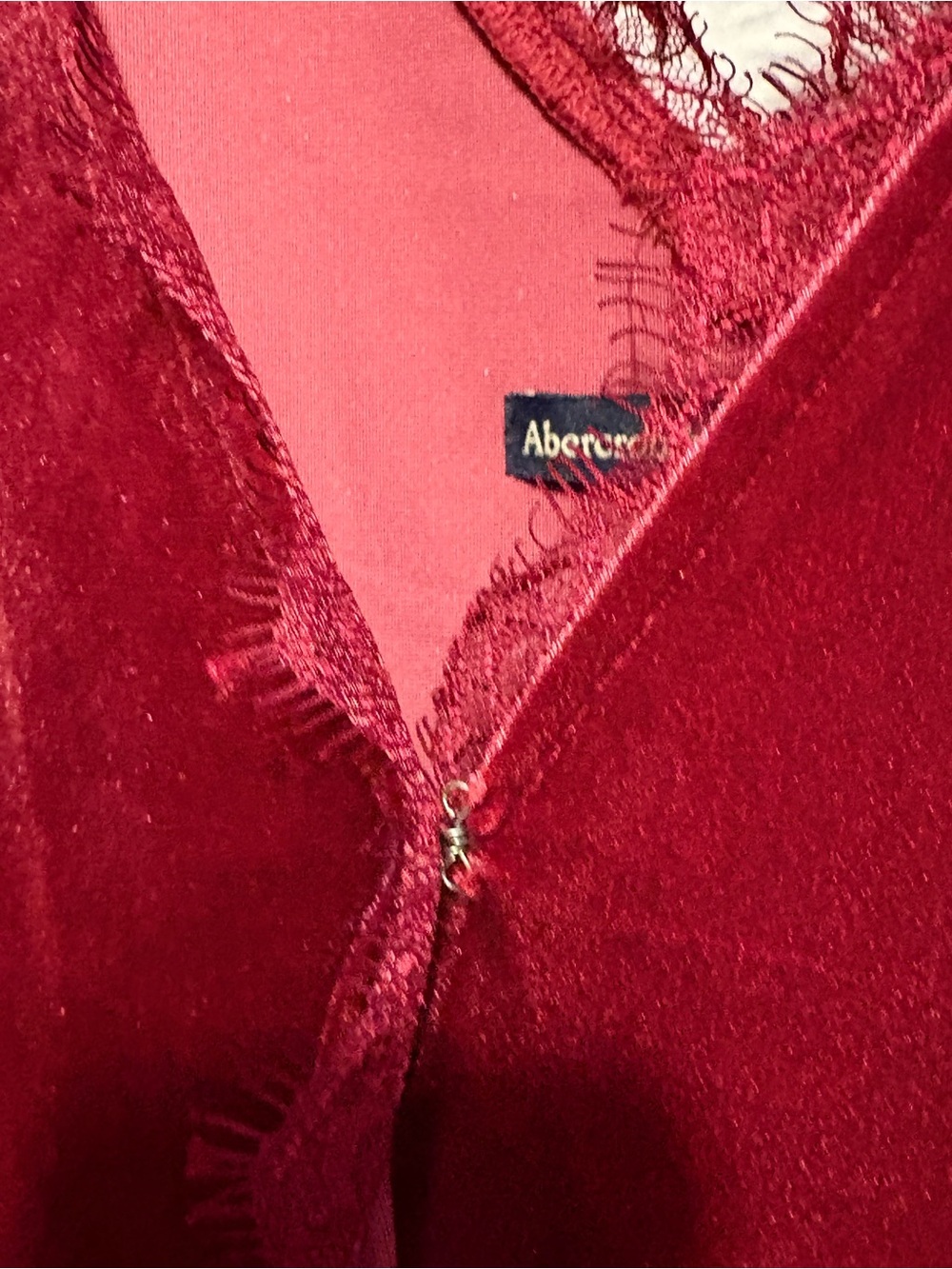 Abercrombie & Fitch Velvet Wrap V-Neck Tie-Back Top Medium - Picture 3 of 8